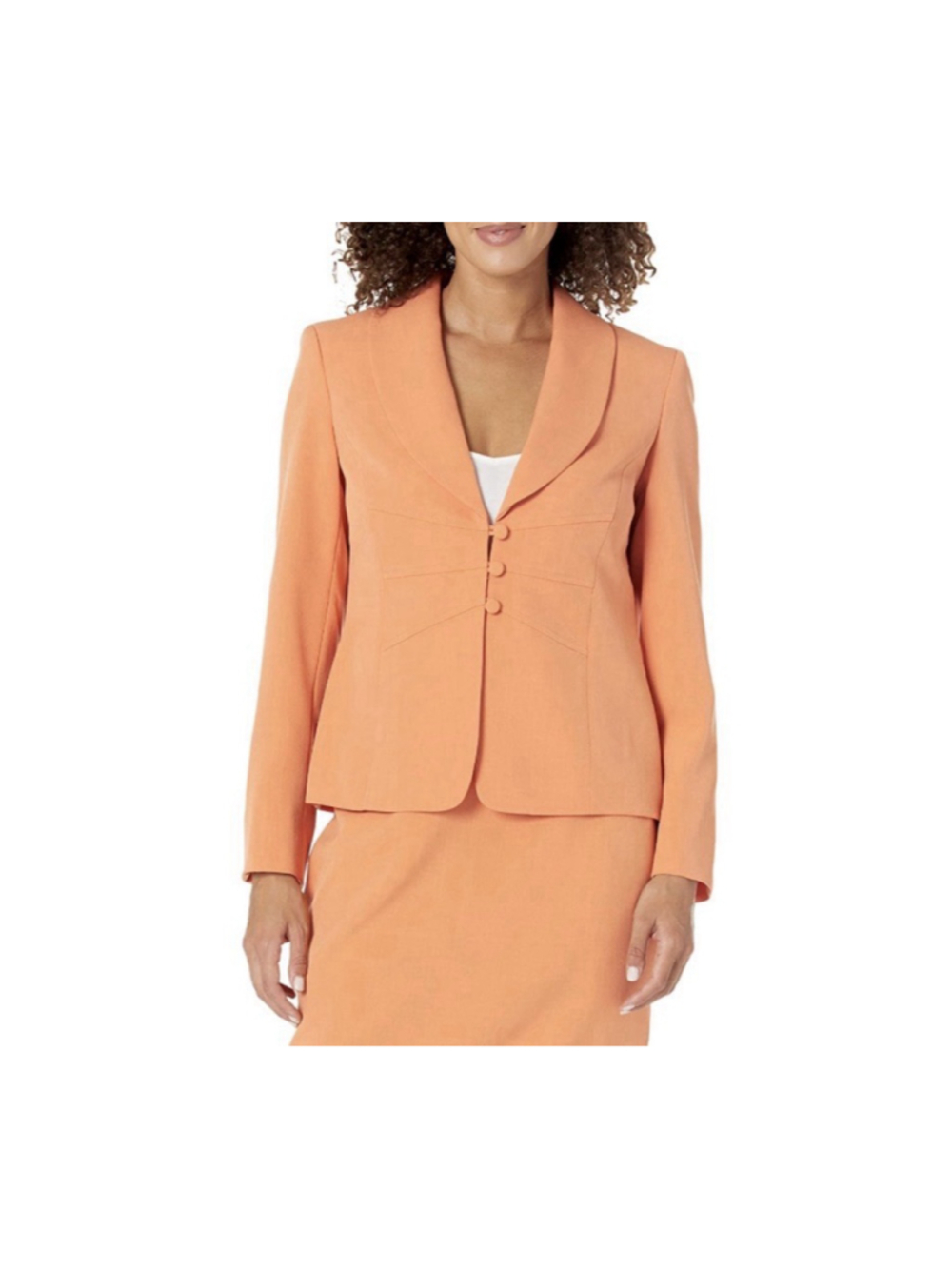 Le Suit Suit Jacket Blazer 18W 18 W Warm Orange Apricot 3 Button FALL NEW
